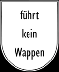 Schriftzug: führt kein Wappen