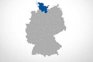 Karte Deutschland, Lage Schleswig-Holstein