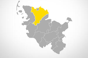 Karte Schleswig-Holstein, Lage Kreis Schleswig-Flensburg