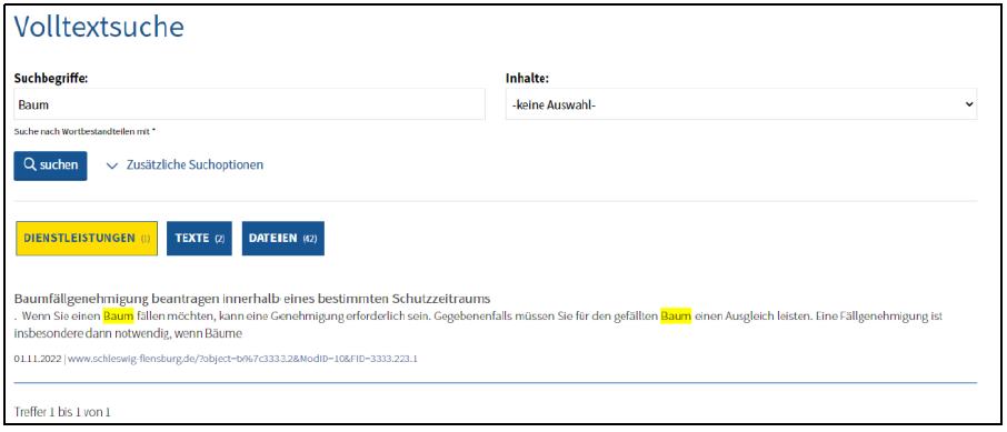 Volltextsuche 1