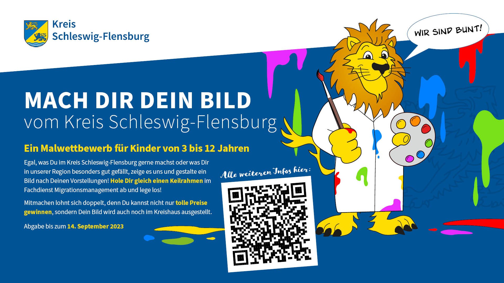 Hier ist das Plakat zum Malwettbewerb mit allen Infos zusehen. Die Infos sind ebenfalls im Text zu finden.