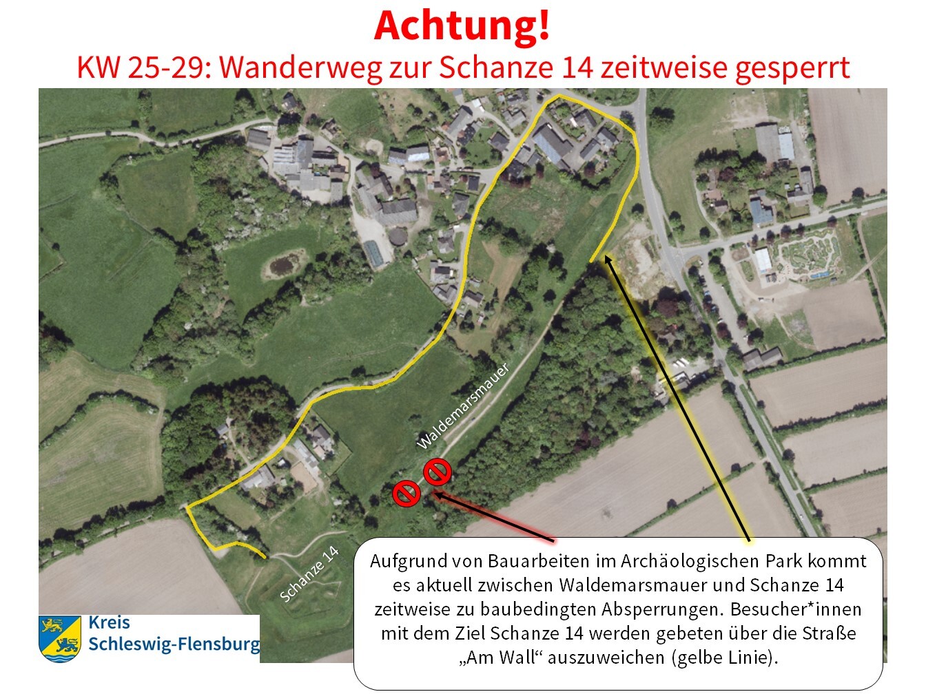 Arch&auml;ologischer Park Wegsperrung