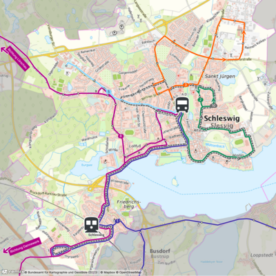 Liniennetzplan Stadtverkehr Schleswig zum 01.01.2026